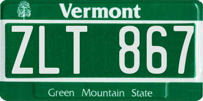 VT license plate ZLT867
