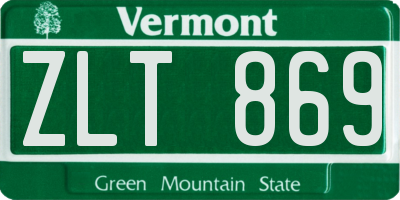 VT license plate ZLT869