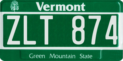 VT license plate ZLT874