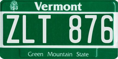 VT license plate ZLT876