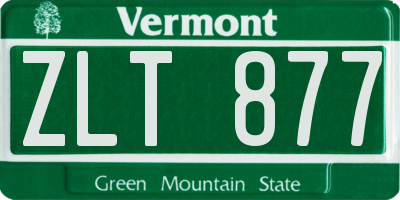 VT license plate ZLT877