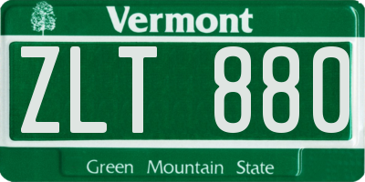 VT license plate ZLT880