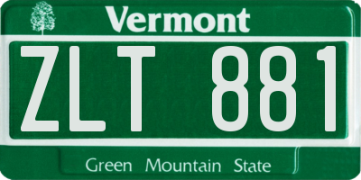 VT license plate ZLT881