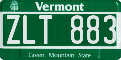 VT license plate ZLT883