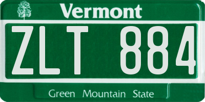 VT license plate ZLT884