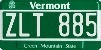 VT license plate ZLT885