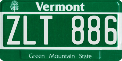 VT license plate ZLT886