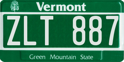 VT license plate ZLT887