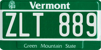 VT license plate ZLT889