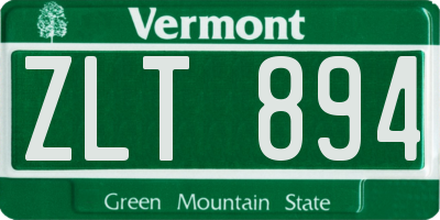 VT license plate ZLT894