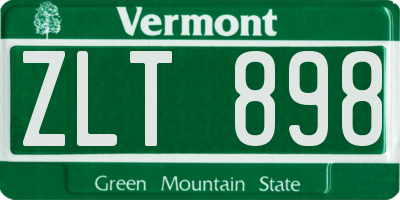 VT license plate ZLT898