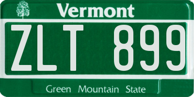 VT license plate ZLT899