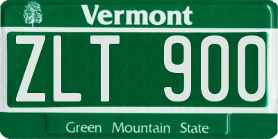 VT license plate ZLT900