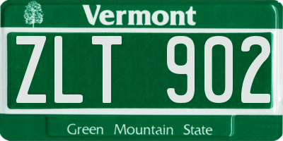 VT license plate ZLT902