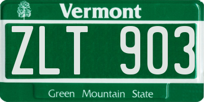 VT license plate ZLT903