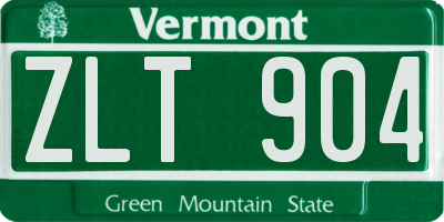 VT license plate ZLT904