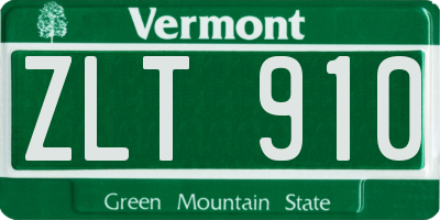 VT license plate ZLT910