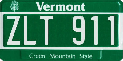 VT license plate ZLT911