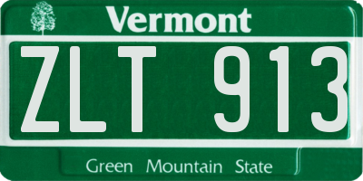 VT license plate ZLT913