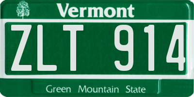 VT license plate ZLT914
