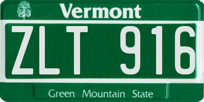 VT license plate ZLT916