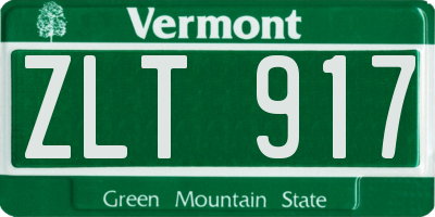 VT license plate ZLT917