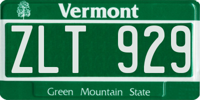 VT license plate ZLT929