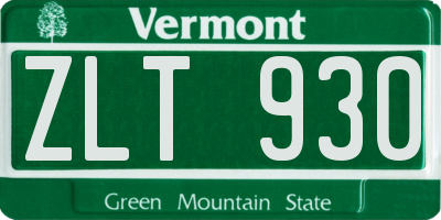 VT license plate ZLT930