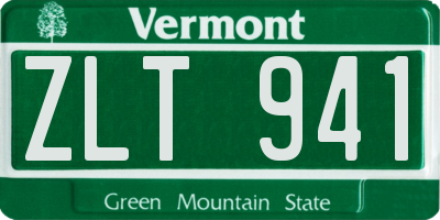 VT license plate ZLT941