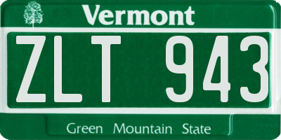 VT license plate ZLT943