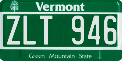 VT license plate ZLT946