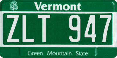 VT license plate ZLT947