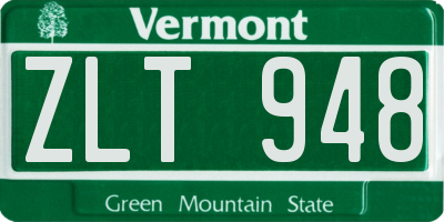 VT license plate ZLT948