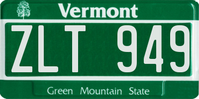 VT license plate ZLT949