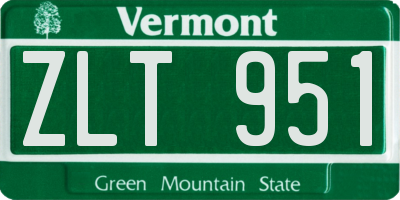 VT license plate ZLT951