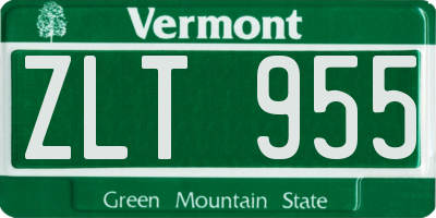 VT license plate ZLT955