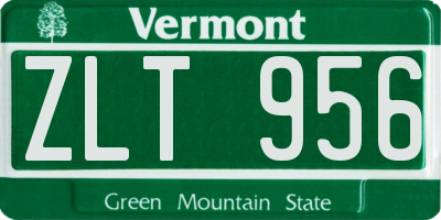 VT license plate ZLT956
