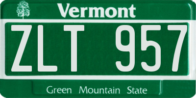 VT license plate ZLT957
