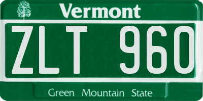 VT license plate ZLT960