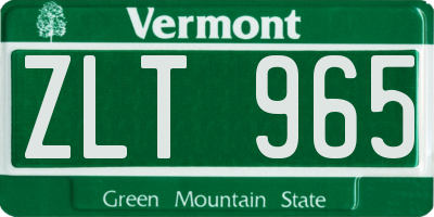 VT license plate ZLT965