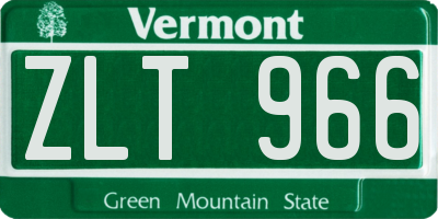 VT license plate ZLT966