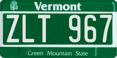 VT license plate ZLT967