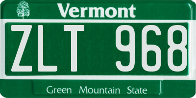 VT license plate ZLT968