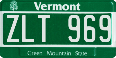 VT license plate ZLT969