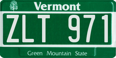 VT license plate ZLT971