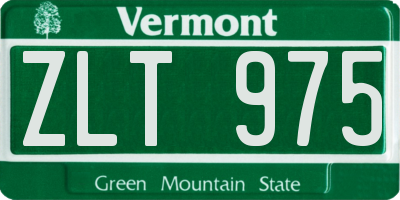 VT license plate ZLT975