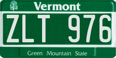 VT license plate ZLT976