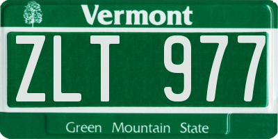 VT license plate ZLT977