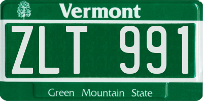 VT license plate ZLT991