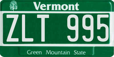 VT license plate ZLT995